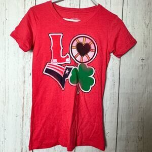 Fan Favorite Quality Sportswear Short Sleeve Crew Neck New England Sport Teams